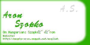 aron szopko business card
